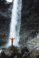 waterfall in the mountains