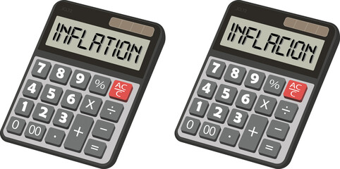 basic calculator on which the word inflation is written