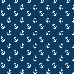 Fototapeta na wymiar Sea seamless pattern. Anchor pattern. Sea design