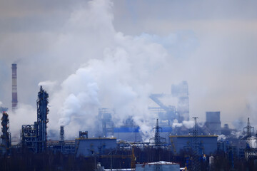 metallurgical plant landscape pollution of nature