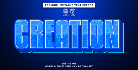 editable text effect creation style