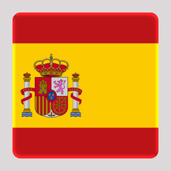 3D Flag of Spain on a avatar square background.