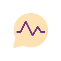 Clinical support service flat color ui icon. Medical helpdesk. Communication. Message. Simple filled element for mobile app. Colorful solid pictogram. Vector isolated RGB illustration