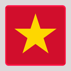 3D Flag of Vietnam on a avatar square background.