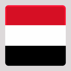3D Flag of Yemen on a avatar square background.