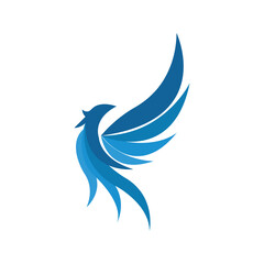 Phoenix logo symbol, vector concept design, modern abstract flying phoenix bird vector, Fire bird phoenix logo design.