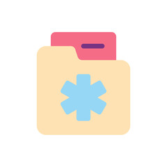 Medical history flat color ui icon. Patient anamnesis. Disease information record. Health condition. Simple filled element for mobile app. Colorful solid pictogram. Vector isolated RGB illustration