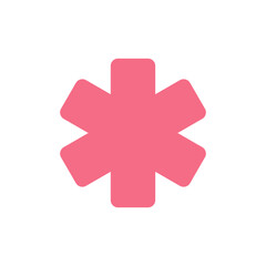 Star of life flat color ui icon. Ambulance symbol. Emblem of medical services. Healthcare. Simple filled element for mobile app. Colorful solid pictogram. Vector isolated RGB illustration