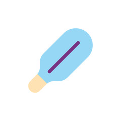 Medical thermometer flat color ui icon. Diagnostic instrument. Measuring temperature. Simple filled element for mobile app. Colorful solid pictogram. Vector isolated RGB illustration