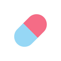 Capsule flat color ui icon. Oral medication. Pill prescript. Remedy in shell. Healthcare. Simple filled element for mobile app. Colorful solid pictogram. Vector isolated RGB illustration