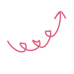 Pink arrow and heart 
