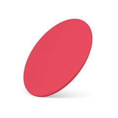 Round red slim cylinder platform stage showcase exhibition display realistic vector illustration