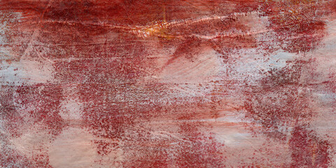 Abstract painted background in red, rusty orange and grey.