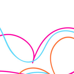 Pink Blue Orange Doodle Lines 