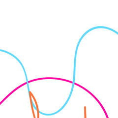 Pink Blue Orange Doodle Lines 