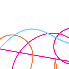 Pink Blue Orange Doodle Lines 