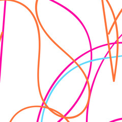 Pink Blue Orange Doodle Lines 