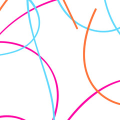 Pink Blue Orange Doodle Lines 