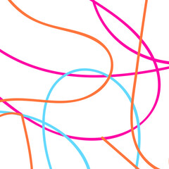 Pink Blue Orange Doodle Lines 
