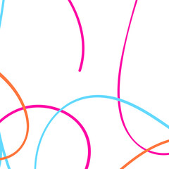 Pink Blue Orange Doodle Lines 