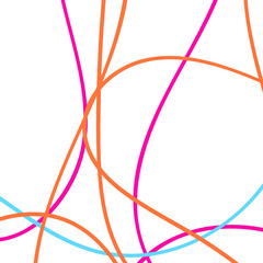 Pink Blue Orange Doodle Lines 