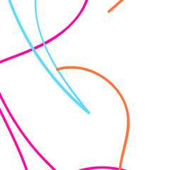 Pink Blue Orange Doodle Lines 