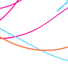 Pink Blue Orange Doodle Lines 