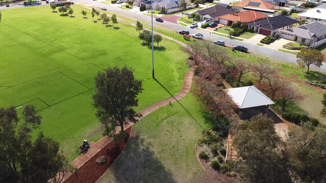 Aerial Tilt Up View Over Riverlinks Park Clarkson, Perth Australia