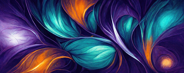 Fototapeta Abstract organic floral wallpaper background illustration obraz