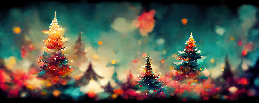 Abstract christmas tree background header wallpaper illustration