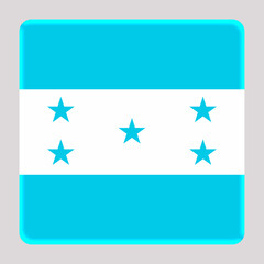 3D Flag of Honduras on a avatar square background. It is a flag that was introduced in 2022.