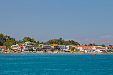 Fototapeta na wymiar Zakhyntos coastline. View of the hotels