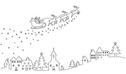 冬の町とサンタクロース © DragonTiger8