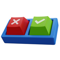 3d rendering choice button isolated