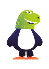 Penguin with Dinosaur Head