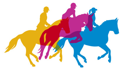 Horse riding sport graphic.