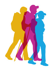 Hiking sport graphic.