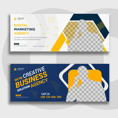 Digital marketing facebook cover and web banner template