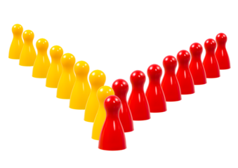 Two rows of pawns comming together and merge