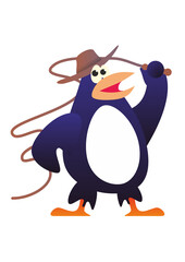 Penguin with Hat and Whip