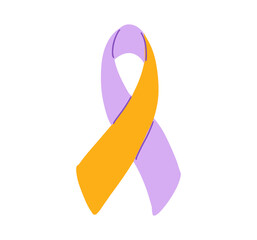 World Psoriasis Day October 29 handwritten lettering. Purple and orange support ribbon. Web banner vector template