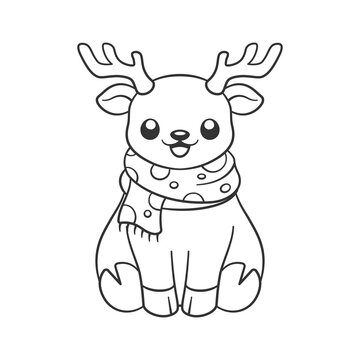 Isolated Cartoon Cute Draw Reindeer Front Christmas- Vector Royalty Free  SVG, Cliparts, Vectors, and Stock Illustration. Image 153152336.