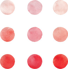 水彩で描いた赤の丸
