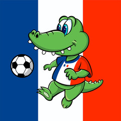 Corcodile character design with flag