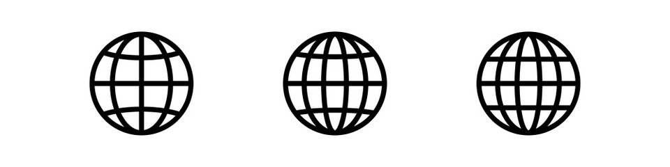 Globe icon. World sign. Global earth symbol. World internet  icon. Global isolated on white background.