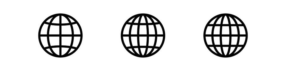 Globe icon. World sign. Global earth symbol. World internet  icon. Global isolated on white background.