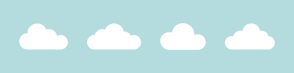 Cloud icon. Vector clouds set. Isolated white cloud in sky.