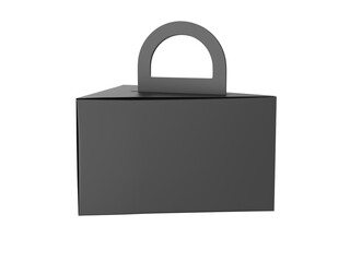 Blank pastry paper box packaging for branding. 3d render illustration.