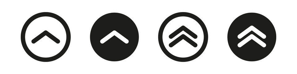 Swipe up icon. Scroll arrow. Drag upwards vector set. Swipe button isolated symbol. Arrow up icon on white background.