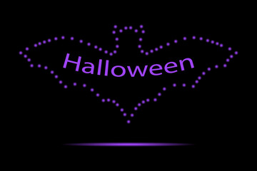 Bat. Bat for Halloween. Bat made from circles. Vector bat.